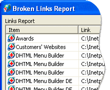 Build javascript menus without broken links
